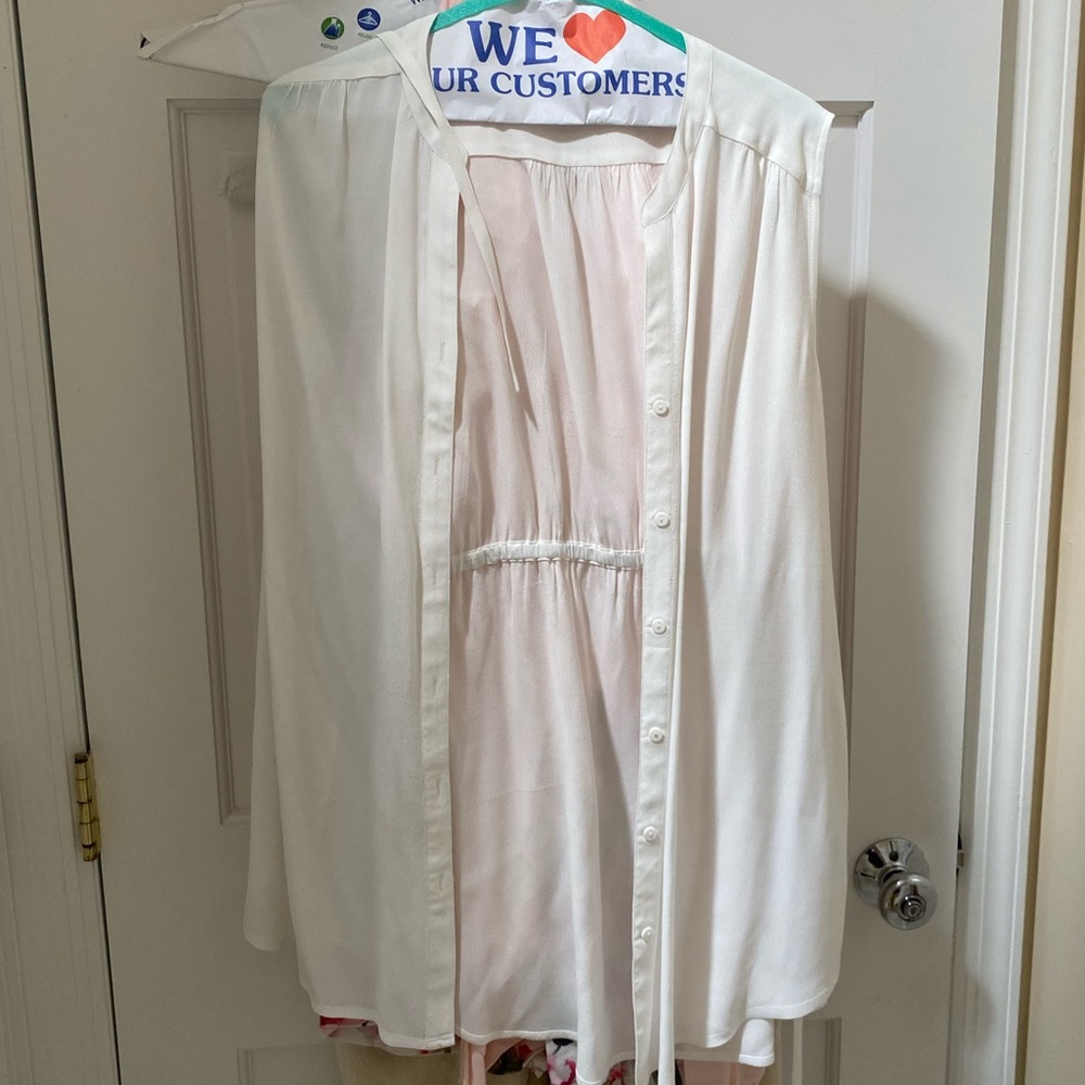 Ripe April Maternity/ Nursing blouse, sleeveless, white, XL